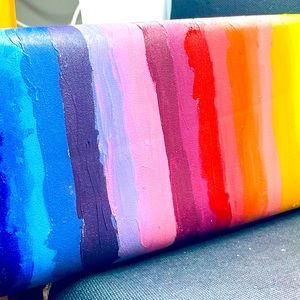 Hand painted one of a kind clutch.